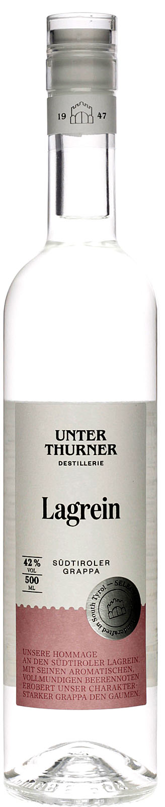 Unterthurner Lagrein Grappa 0,5 Liter 42 % Vol.